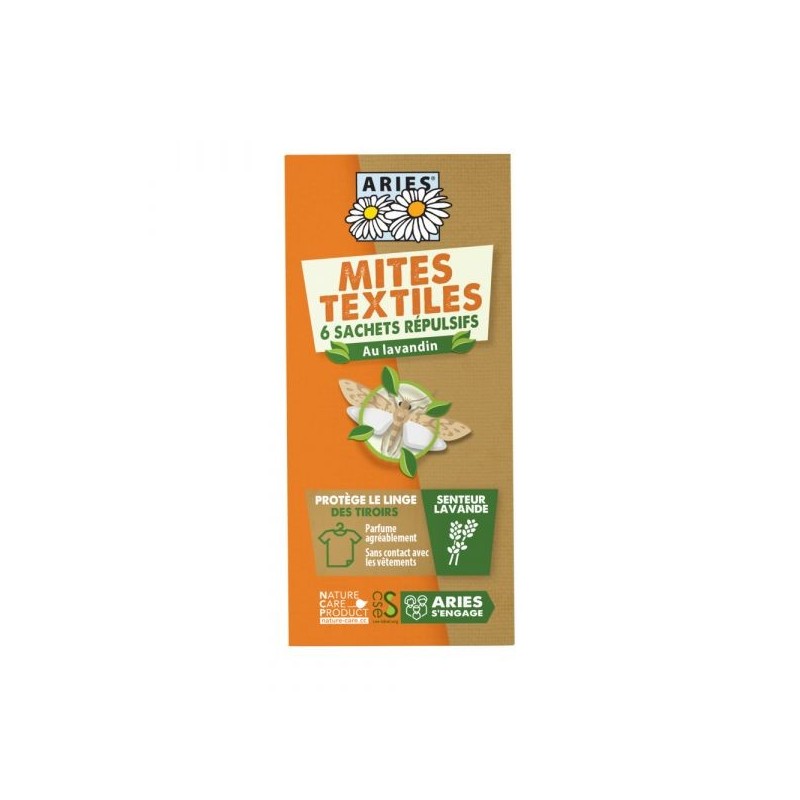 Mites textiles protection des tiroirs 6 sachets
