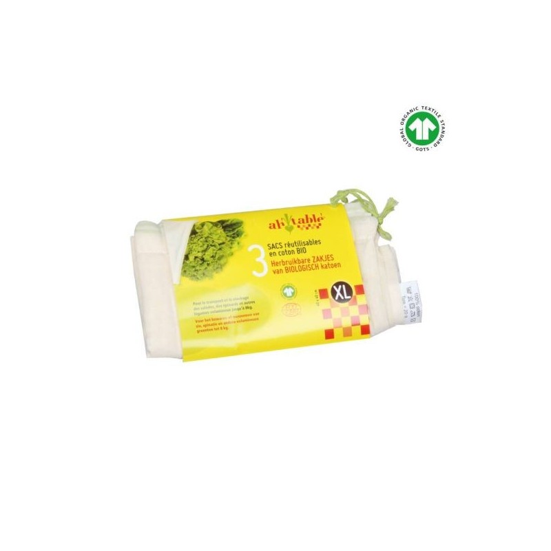 Sacs à vrac coton  Taille XL Lot de 3