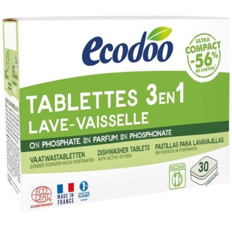 Tablettes lave-vaisselle 3en1 compact Ecocert 30 tablettes