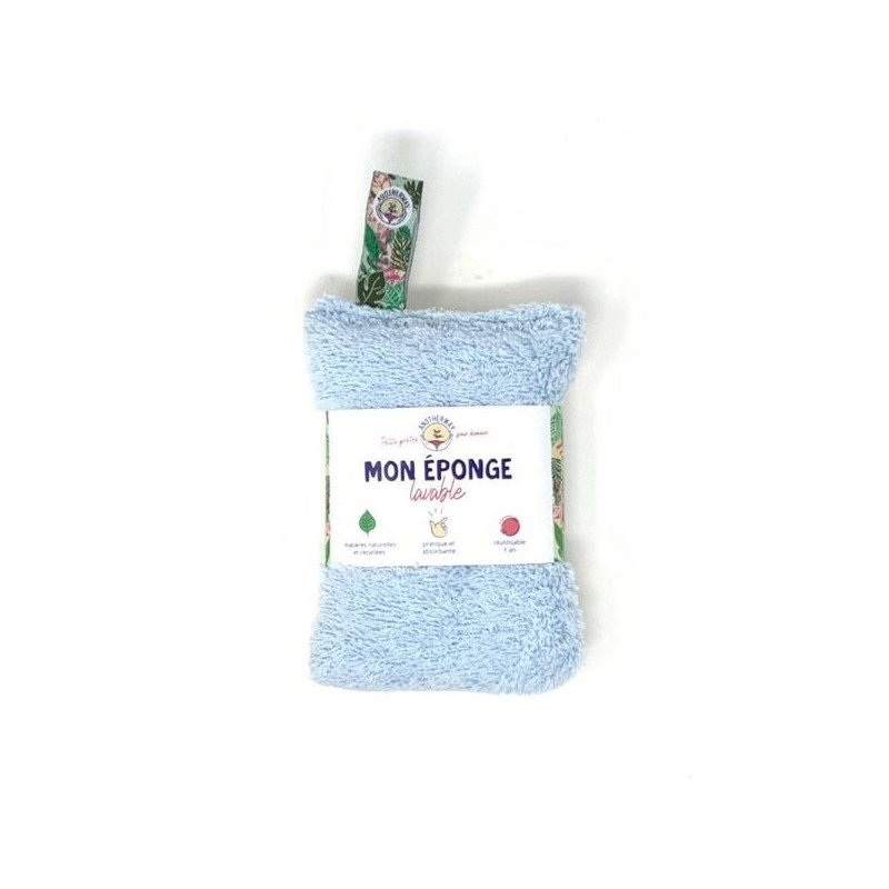 Eponge lavable écologique bleue