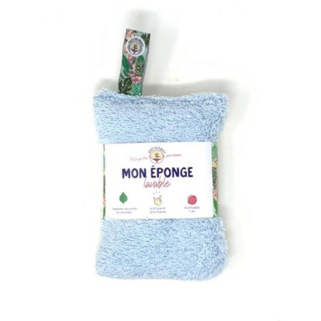 Eponge lavable écologique bleue