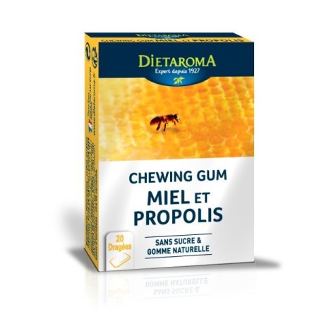 Chewing gum miel & propolis sans sucre 20 dragées