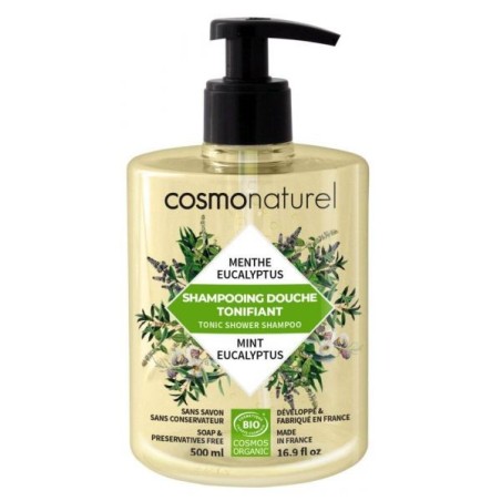 Shampoing Douche Tonique 2 en 1 : Menthe poivrée/Eucalyptus/Verveine