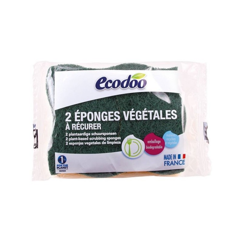 Eponges végétales à récurer 2 éponges