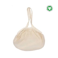 Sac filet à provisions coton  Ecru anses longues