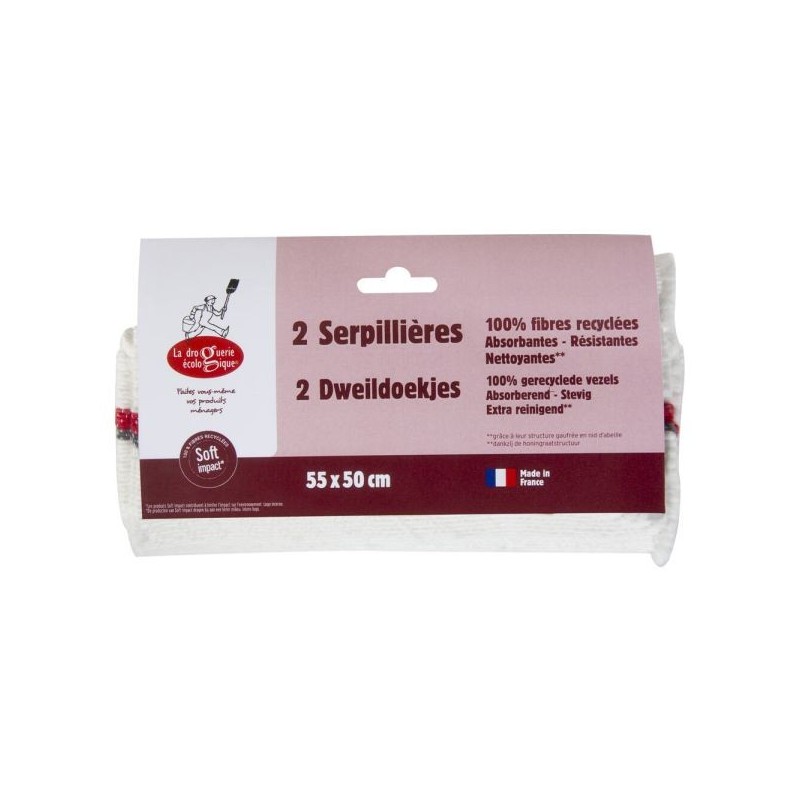 Serpillères 1 % recyclées Lot de 2