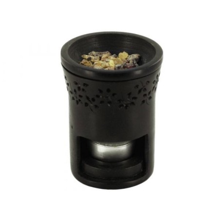 Diffuseur pierre naturelle noire avec Frise Fleurs