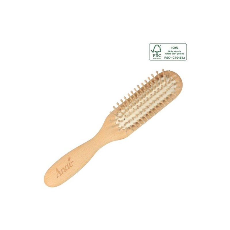 Brosse cheveux Fine Bois et picots bois
