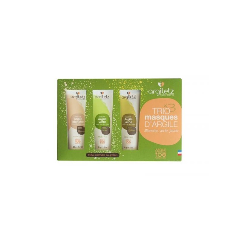 Coffret pour peaux normales ou grasses : 1 masque argile blanche