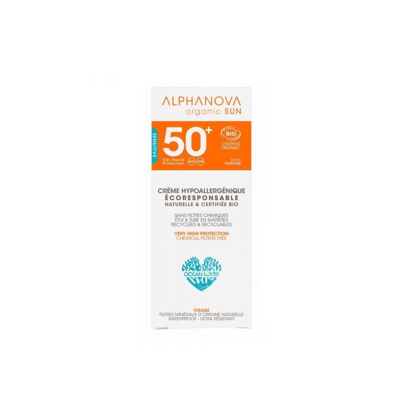 Sun SPF 50+ visage hypoallergénique sans parfum Tube 50 g