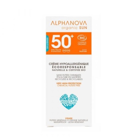 Sun SPF 50+ visage hypoallergénique sans parfum Tube 50 g