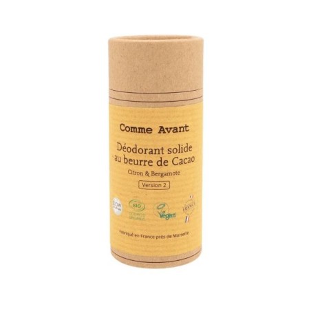 Déodorant solide au beurre de Cacao Citron et Bergarmote