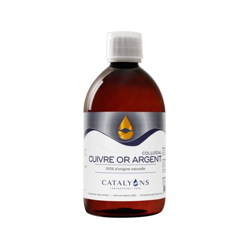 Cuivre-Or-Argent Colloïdal Flacon 500 ml