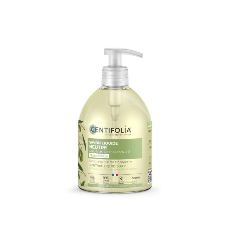 Savon liquide neutre huile d'Olive et de Coco Flacon 500 ml