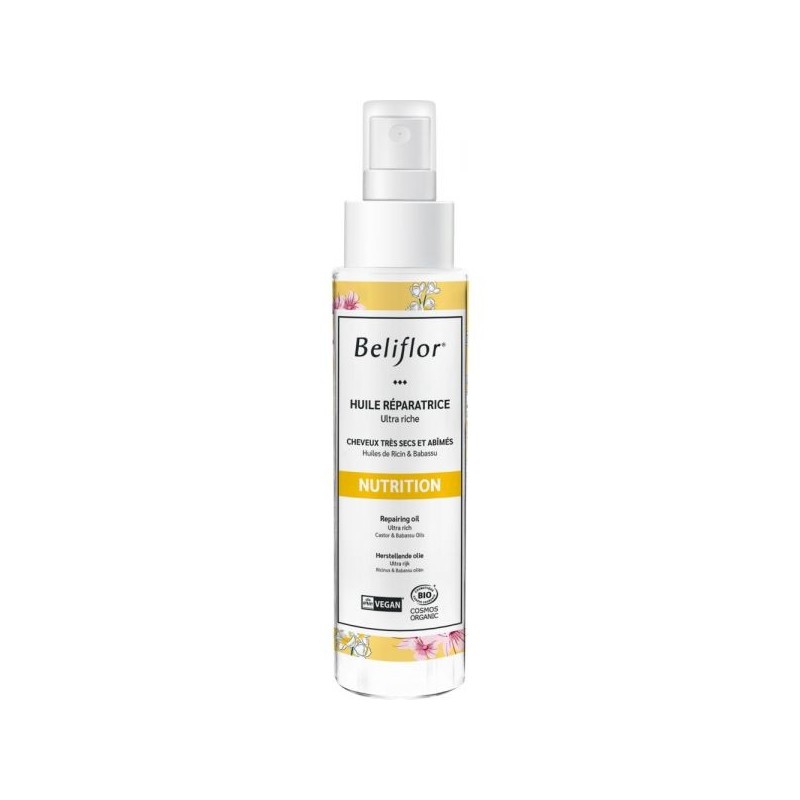 Huile réparatrice cheveux secs