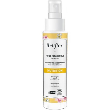 Huile réparatrice cheveux secs