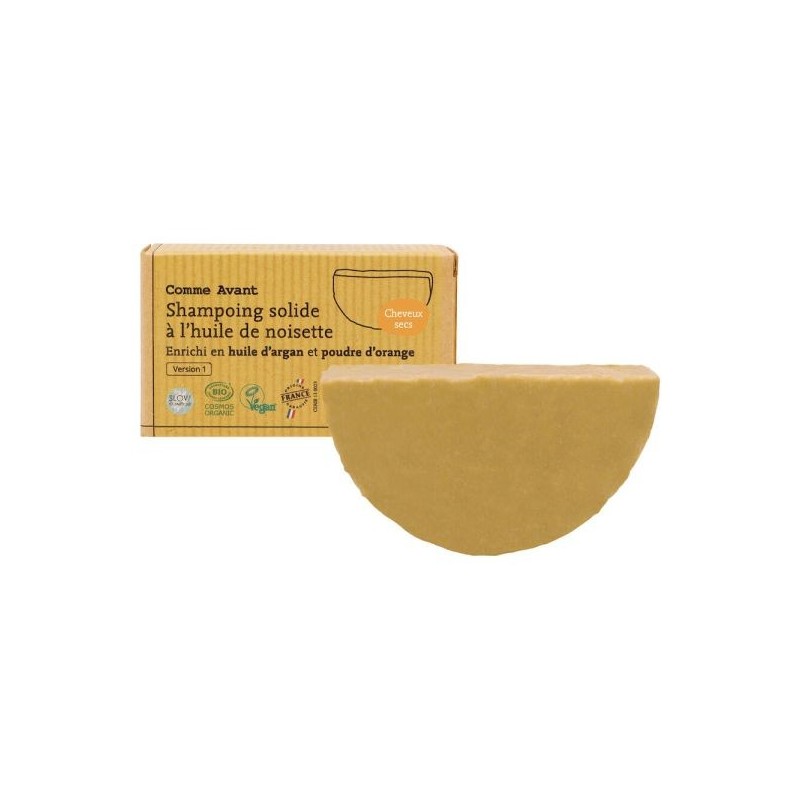 Shampoing solide à l'huile de Noisette Argan et poudre d'Orange