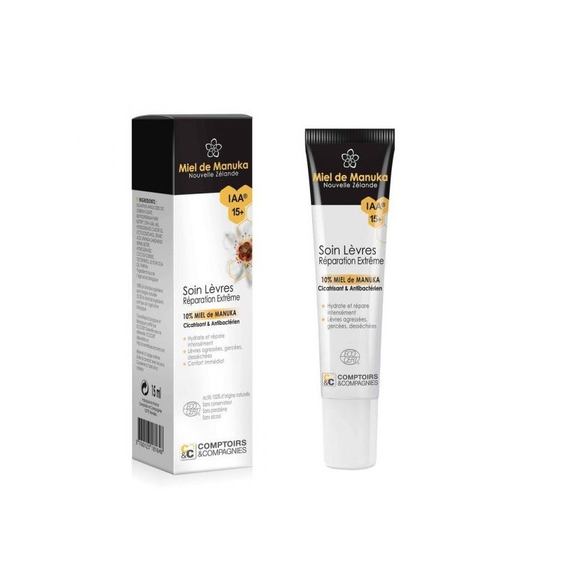 Soin lèvres réparation extrême  Miel de Manuka IAA 15+ 15 ml