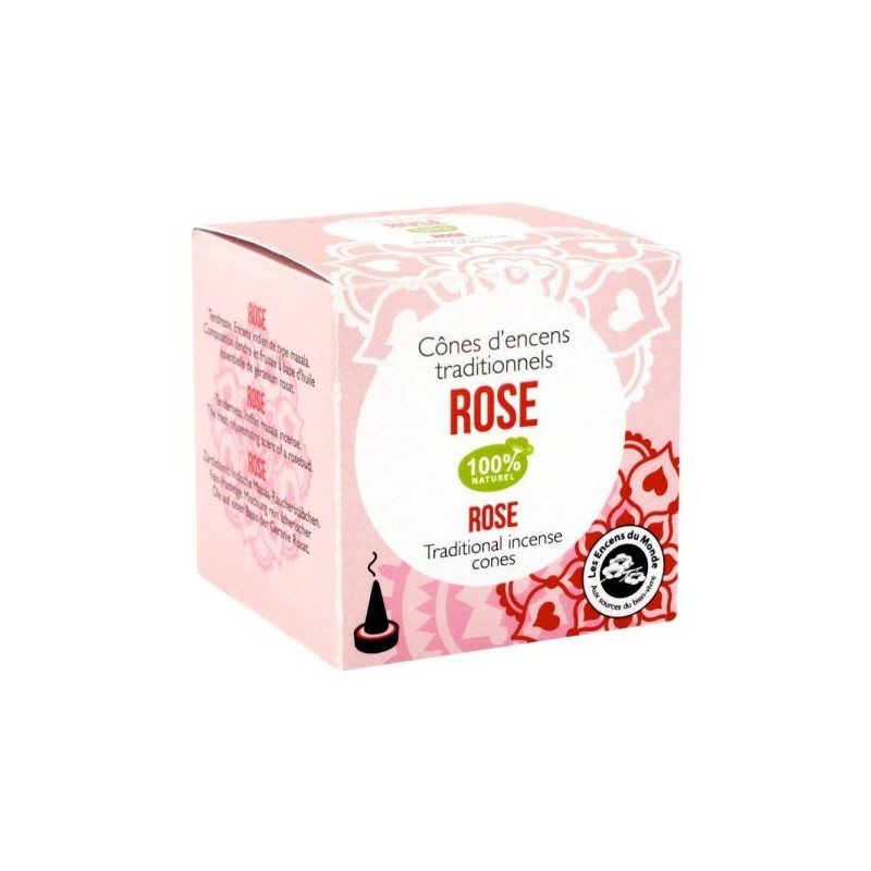 Rose Tendresse Boîte 15 cônes + porte-cônes