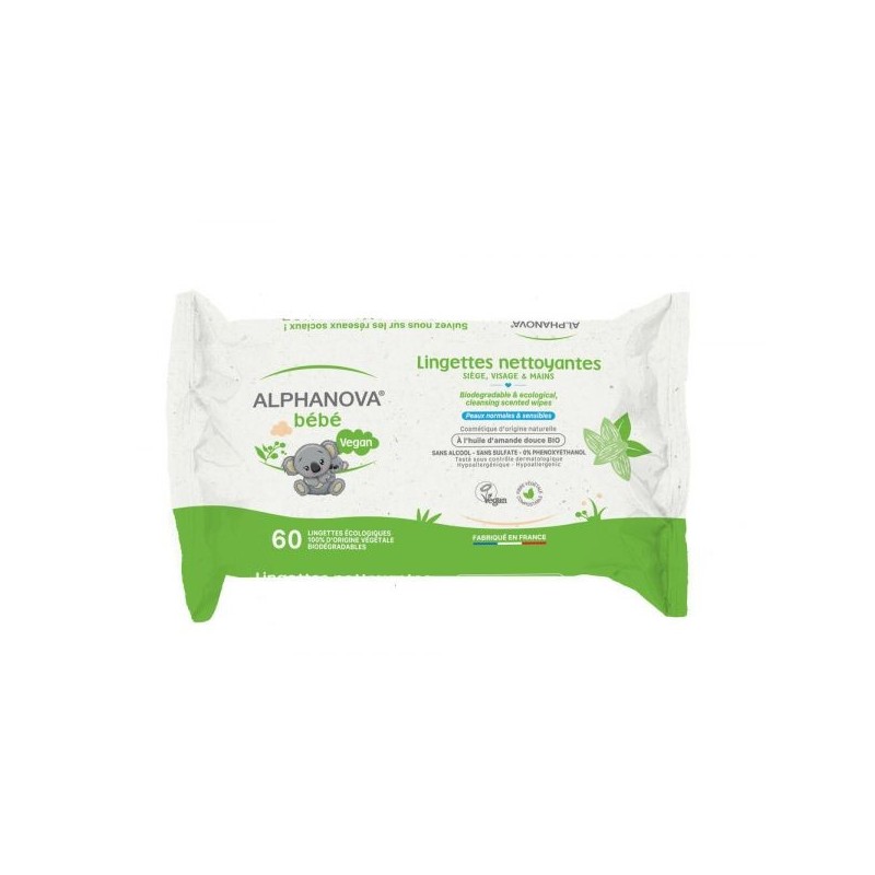 Lingettes épaisses à l'huile d'amande douce dégradables