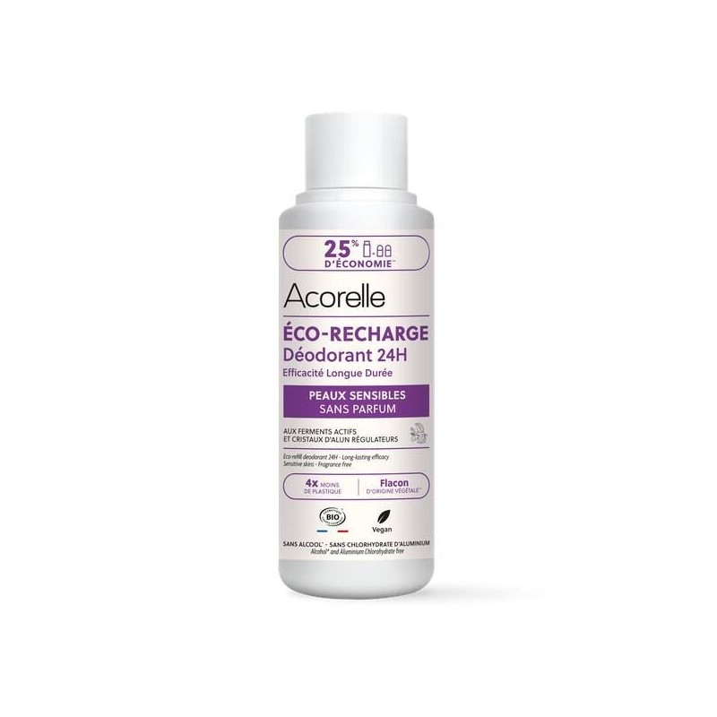 Recharge Déodorant roll-on 24h peaux sensibles Flacon 100 ml