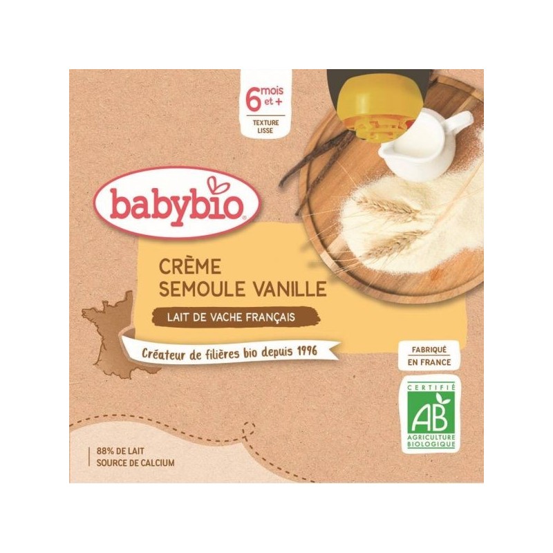 Crème Vanille Semoule Pack de 4 x 85 g