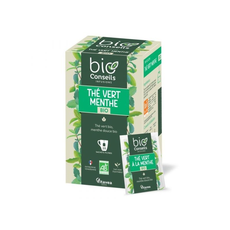 Infusion Thé vert menthe  & Equitable Boîte 20 sachets