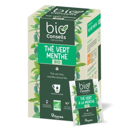 Infusion Thé vert menthe  & Equitable Boîte 20 sachets