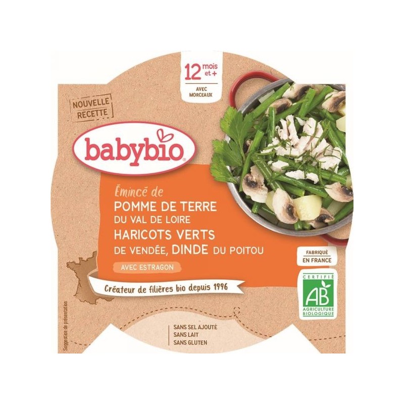 Menu Pomme de terre Haricots verts Dinde à l'Estragon