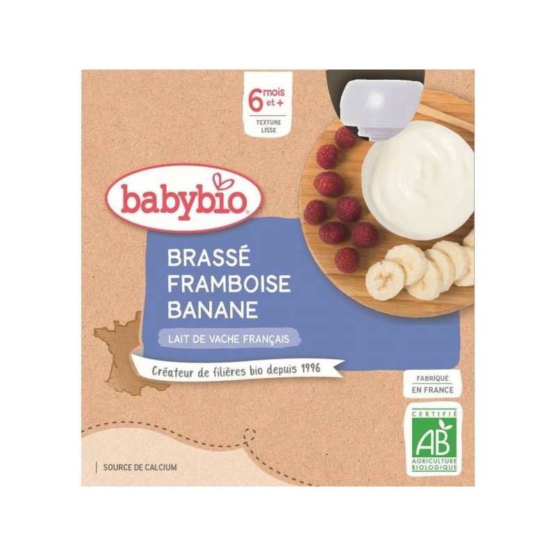 Brassé au lait de Vache Français  Framboise Banane