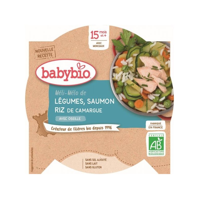 Menu Méli-Mélo de Légumes Saumon & Riz à l'Oseille