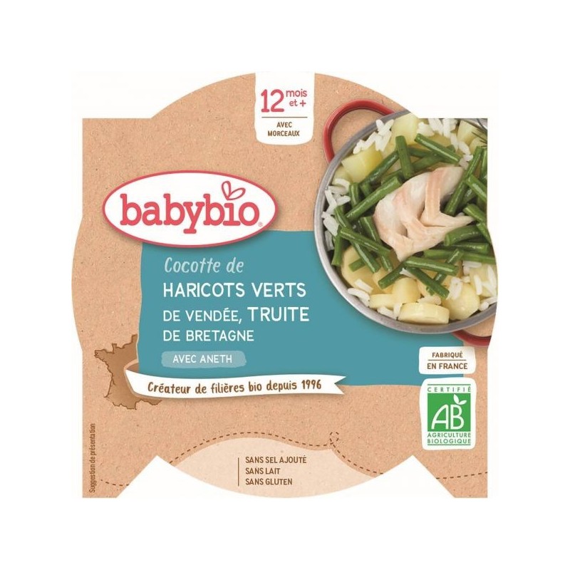 Menu Cocotte de Haricots verts de Vendée Truite à l'Aneth