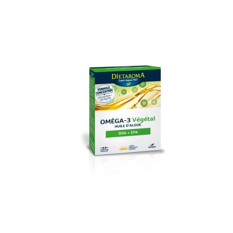 Oméga 3 végétal Huile d'algue 60 gélules