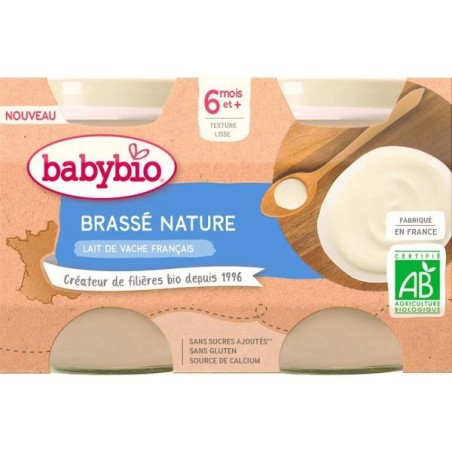 Brassé au Lait de Vache Nature Lot de 2 pots de 130 g