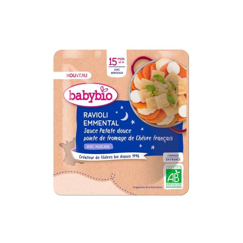 Menu Ravioli Emmental sauce Patate Douce