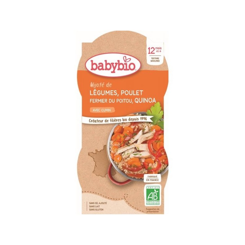 Menu Mijoté de Légumes Poulet fermier & Quinoa au Cumin