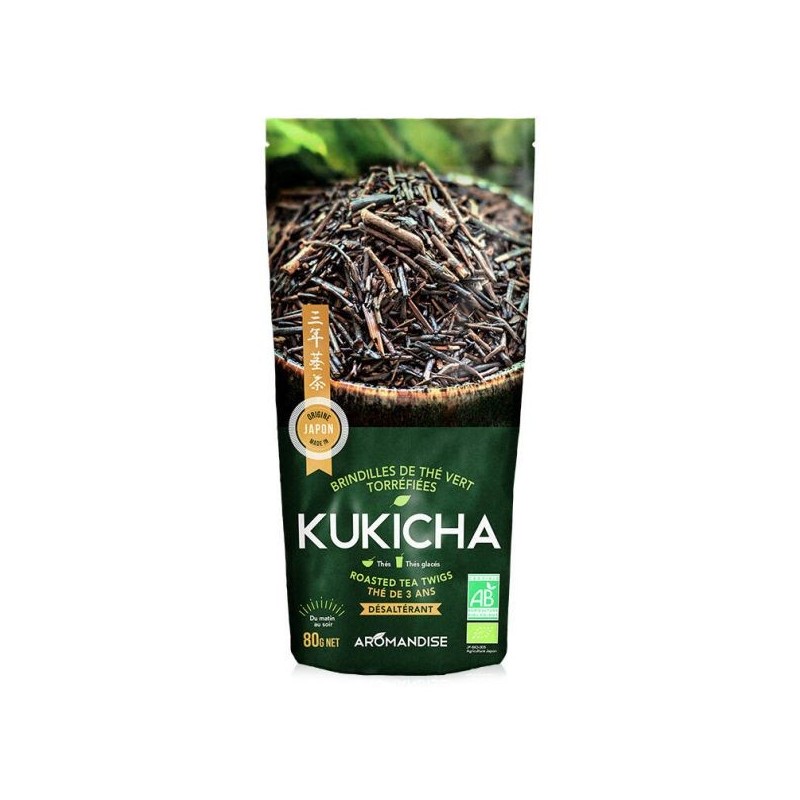 Brindilles de thé vert torréfiées Kukicha Sachet 80 g