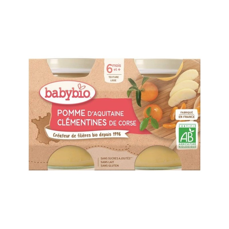 Pomme Clémentine Lot de 2 pots de 130 g