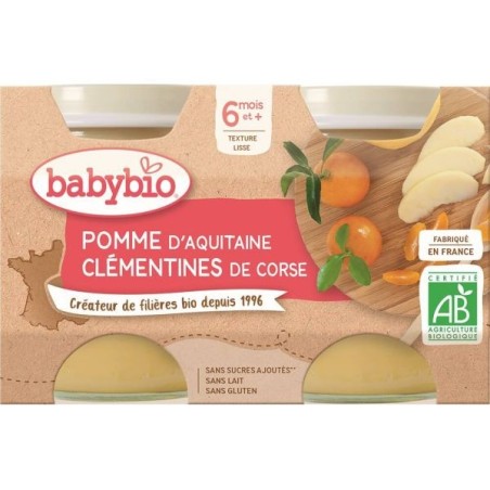 Pomme Clémentine Lot de 2 pots de 130 g