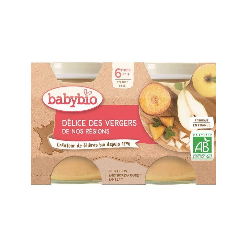 Délice des Vergers Lot de 2 pots de 130 g