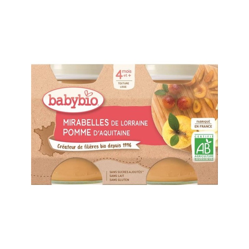 Mirabelles Pomme Lot de 2 pots de 130 g