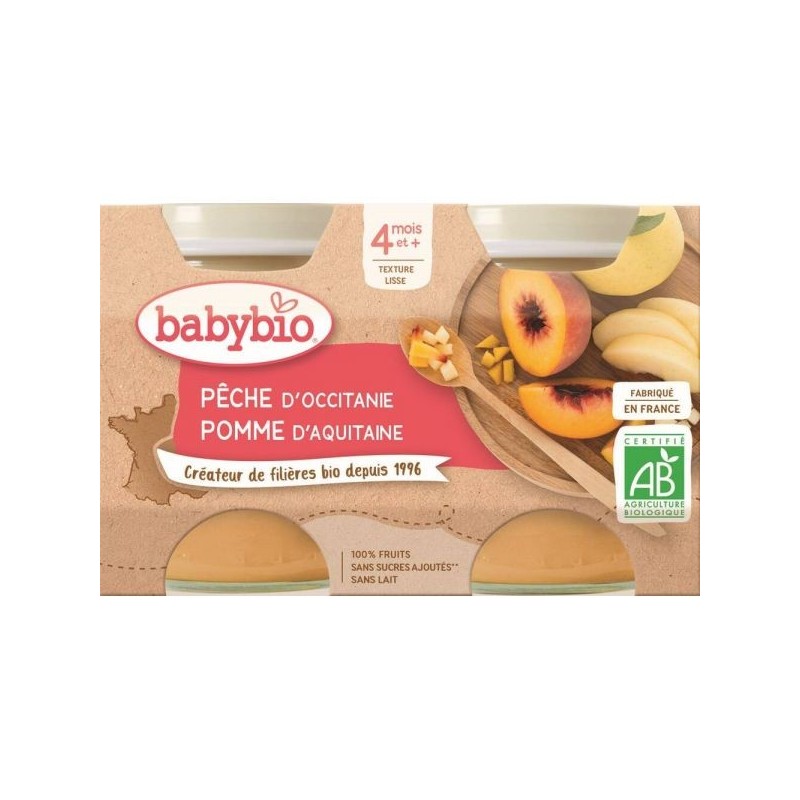 Pêche Pomme Lot de 2 pots de 130 g