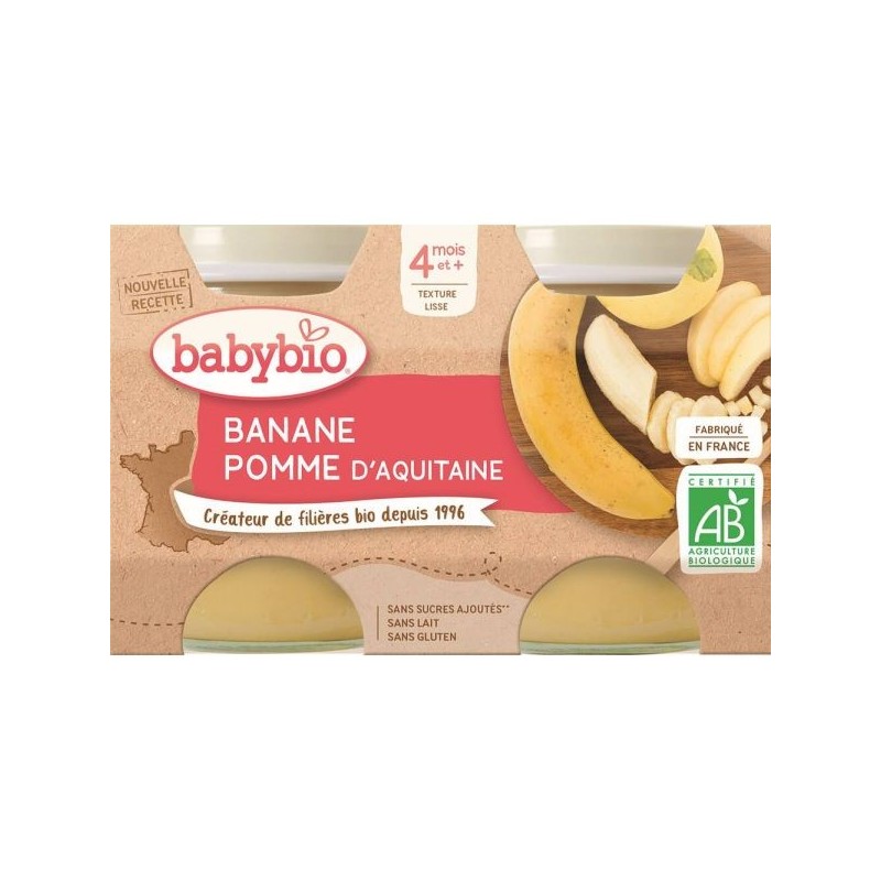 Banane Pomme Lot de 2 pots de 130 g