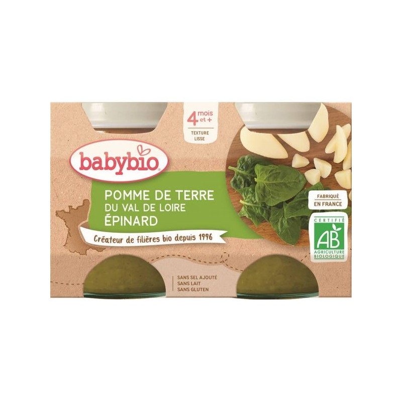 Pomme de terre Epinard Lot de 2 pots de 130 g
