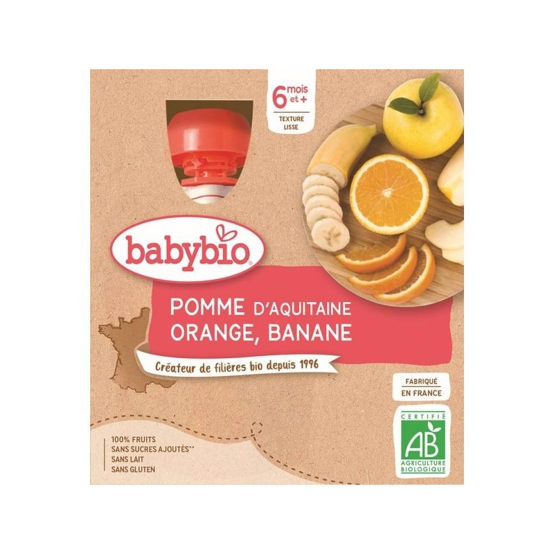 Pomme Orange Banane Pack de 4 x 90 g