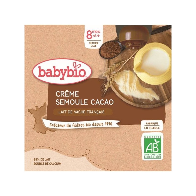 Crème Cacao Semoule Pack de 4 x 85 g