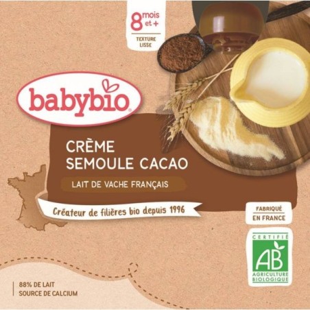 Crème Cacao Semoule Pack de 4 x 85 g