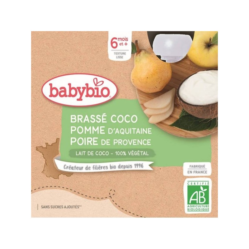 Brassé au lait de Coco  Pomme d'Aquitaine Poire de Provence