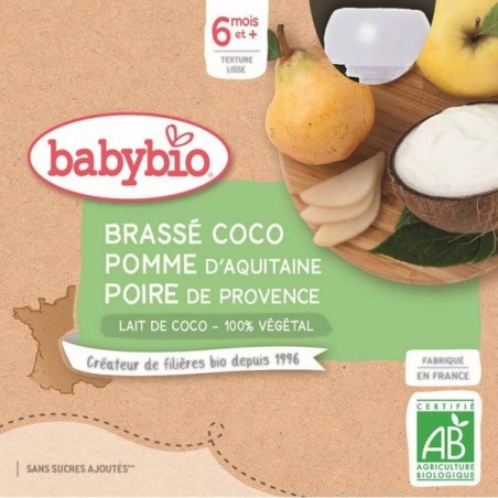 Brassé au lait de Coco  Pomme d'Aquitaine Poire de Provence