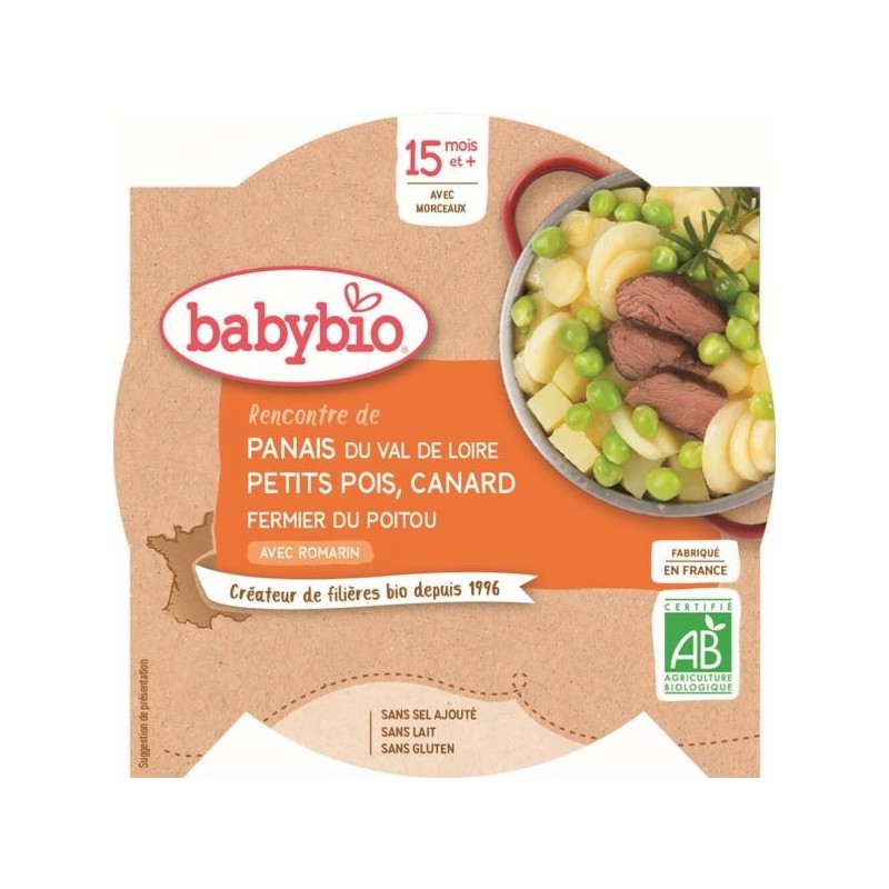 Menu Panais Petits pois Canard fermier au Romarin